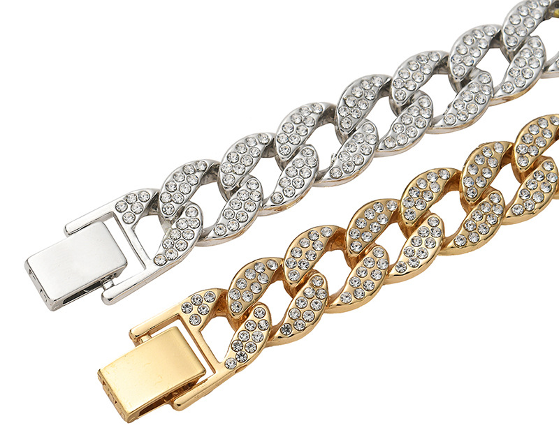 Hip Hop Bling Fashion Chains Jewelry Men Gold Silver Miami Cuban Link Chain Necklaces Diamond Iced Out Chian Necklaces