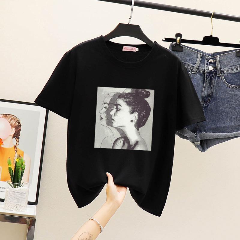 Plus Size M-XXXL Harajuku Summer T Shirt Women New Single shoulder Fashion Printed T-shirt Woman Tee Tops Casual Female T-shirts1, Black
Plus Size M-XXXL Harajuku Summer T Shirt Women New Single shoulder Fashion Printed T-shirt Woman Tee Tops Casual Female T-shirts1, Black