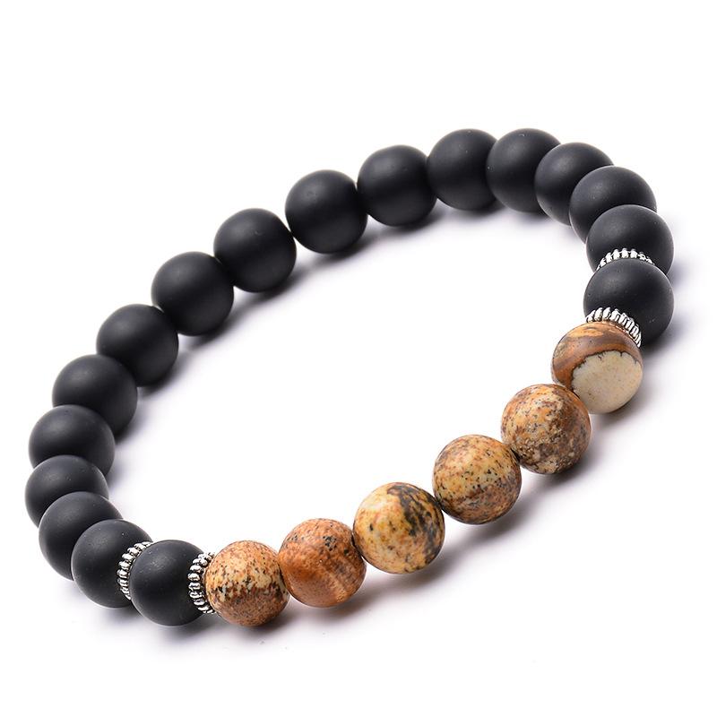 8mm round natural black matte onyx picture stone combination handmade bracelet for unisex male female charm daily jewelry
8mm round natural black matte onyx picture stone combination handmade bracelet for unisex male female charm daily jewelry