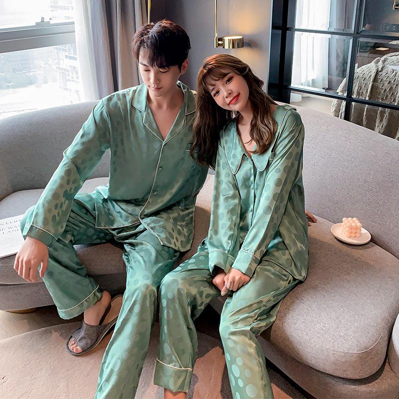 FZSLCYIYI Spring Couple Princess Collar Pajamas Set Lovers Men Women Long Sleeve Pants Sleepwear Satin Homewear Nightwear, Men 2843
FZSLCYIYI Spring Couple Princess Collar Pajamas Set Lovers Men Women Long Sleeve Pants Sleepwear Satin Homewear Nightwear, Men 2843