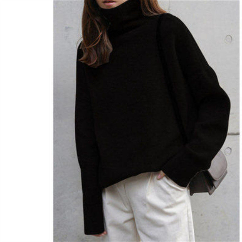 Women Sweater Pullover Female Knitting Overszie Sweaters Long Sleeve Girls Loose Elegant Knitted Thick Outerwear Plus Size 201222