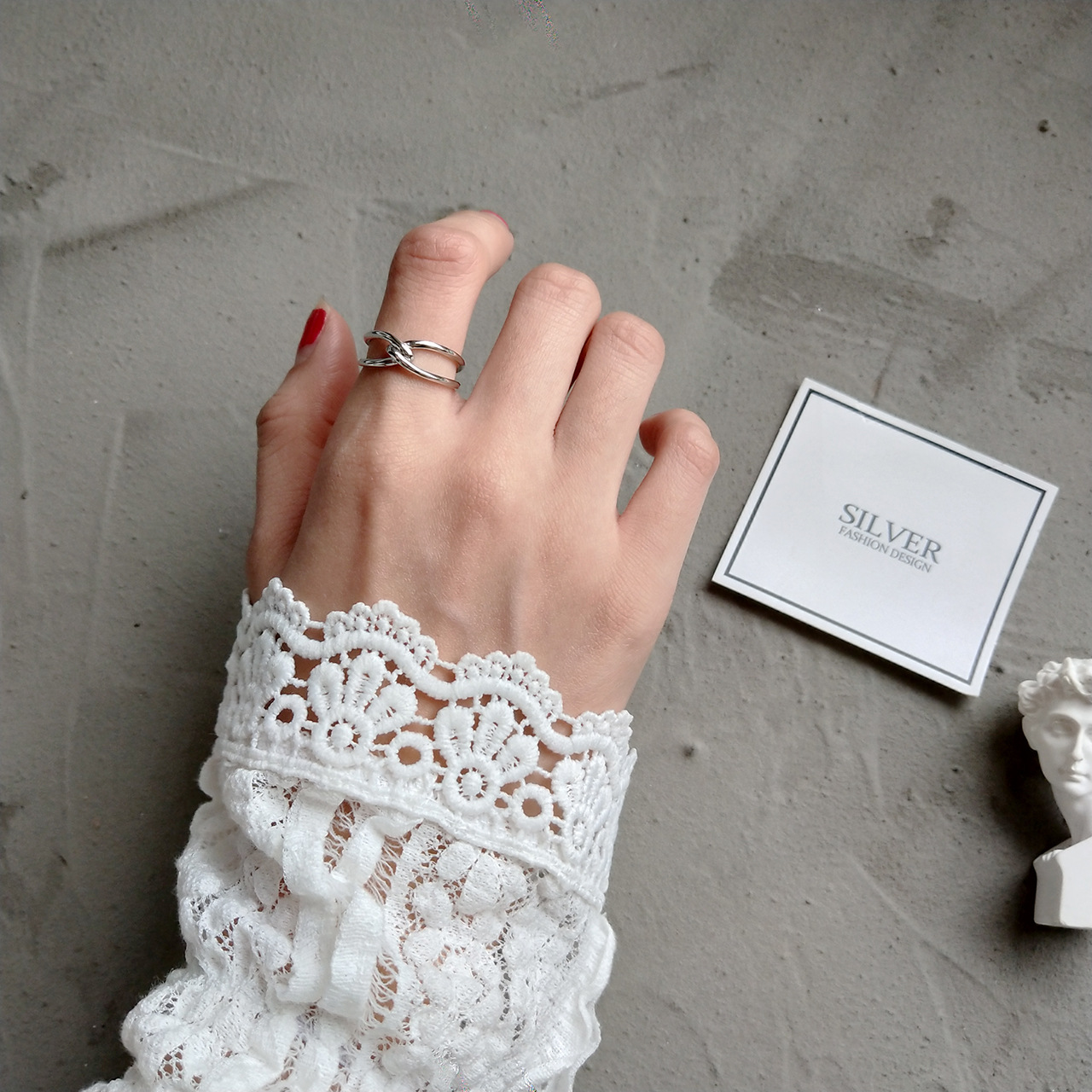 New minimalism design 925 sterling silver vintage jewelry handmade designer adjustable rings knot shape open wires rings for women