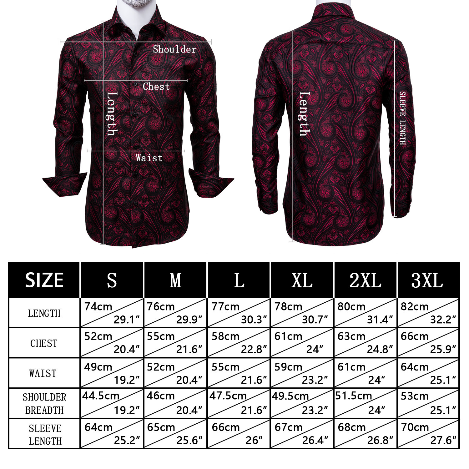 Barry.Wang Teal Paisley Floral Silk Shirts Men Autumn Long Sleeve Casual Flower Shirts For Men Designer Fit Dress Shirt BCY-05 201124, Cy-0005
Barry.Wang Teal Paisley Floral Silk Shirts Men Autumn Long Sleeve Casual Flower Shirts For Men Designer Fit Dress Shirt BCY-05 201124, Cy-0005