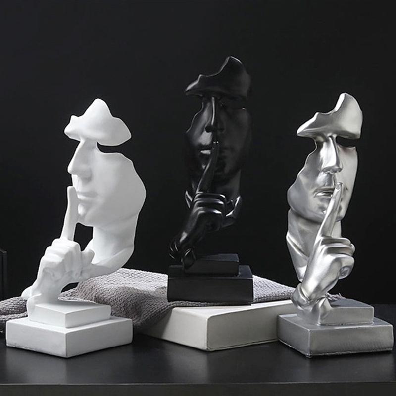 Nordic Style Art Silence Mask Statues Slience Is gold Resin Sculptures Figurine Imitate Antique Black White Decor Home Ornaments
Nordic Style Art Silence Mask Statues Slience Is gold Resin Sculptures Figurine Imitate Antique Black White Decor Home Ornaments