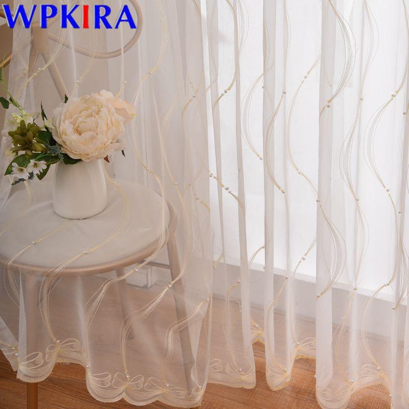 Sweet Embroidery Tulle Curtain For Living Room Sheer Volie Curtains Pearls Bedroom Kitchen Drape Panel Window TreatmentX-M247#30, White tulle 
Sweet Embroidery Tulle Curtain For Living Room Sheer Volie Curtains Pearls Bedroom Kitchen Drape Panel Window TreatmentX-M247#30, White tulle