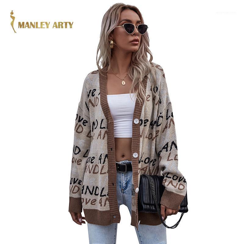 2021 Autumn Winter New Style V Neck Letter Sweater Women Loose Long Sleeve Knit Shirt Ladies Versatile Single Breasted Coat1, Khaki
2021 Autumn Winter New Style V Neck Letter Sweater Women Loose Long Sleeve Knit Shirt Ladies Versatile Single Breasted Coat1, Khaki