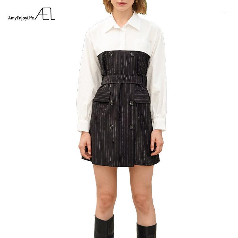 Stripe Fake Two Piece Shirt-Dress Women' Clothes Mini Short Dress Fashion Female Casual Harajuku Dresses For Women 2020 New1, Black
Stripe Fake Two Piece Shirt-Dress Women' Clothes Mini Short Dress Fashion Female Casual Harajuku Dresses For Women 2020 New1, Black