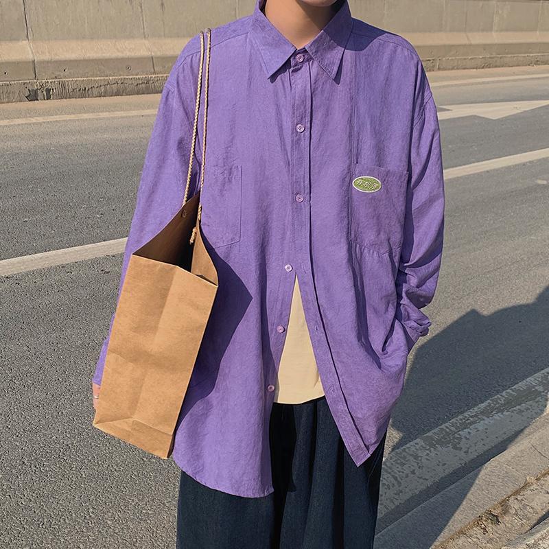 2020 Spring And Autumn New Youth Popular Loose Pure Color Long Sleeve Shirt Fashion Casual Top Black / Khaki / Green Purple
2020 Spring And Autumn New Youth Popular Loose Pure Color Long Sleeve Shirt Fashion Casual Top Black / Khaki / Green Purple