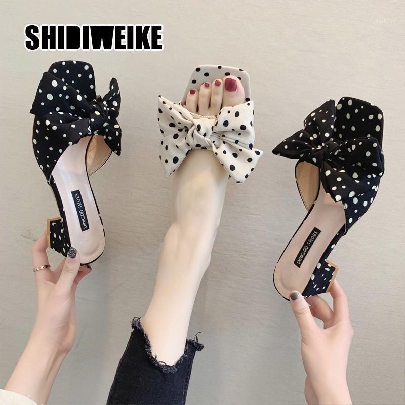 Sweet Slippers High Heels Women Polka Dot Bow sandals 2021 Casual Square Outddor Slippers Sandal Female Outside Wave Point va5751, Black
Sweet Slippers High Heels Women Polka Dot Bow sandals 2021 Casual Square Outddor Slippers Sandal Female Outside Wave Point va5751, Black