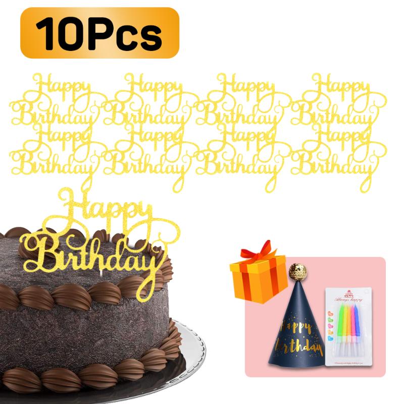 10pcs Cake Decoration Gittler Happy Birthday Cake Topper Girl`s Birthday Dessert Decor Sign Topper Bling Sparkle Decoration
10pcs Cake Decoration Gittler Happy Birthday Cake Topper Girl`s Birthday Dessert Decor Sign Topper Bling Sparkle Decoration