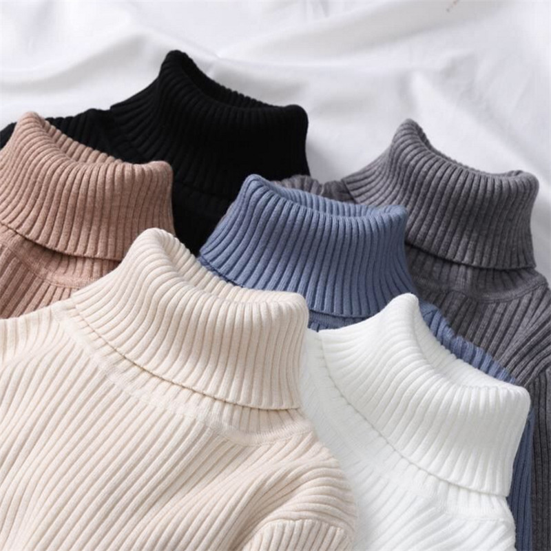 Autumn Winter Women Sweater Knitted Turtleneck Sweater Casual Soft Jumper Fashion On Sale Femme Elasticity Pullovers 201222