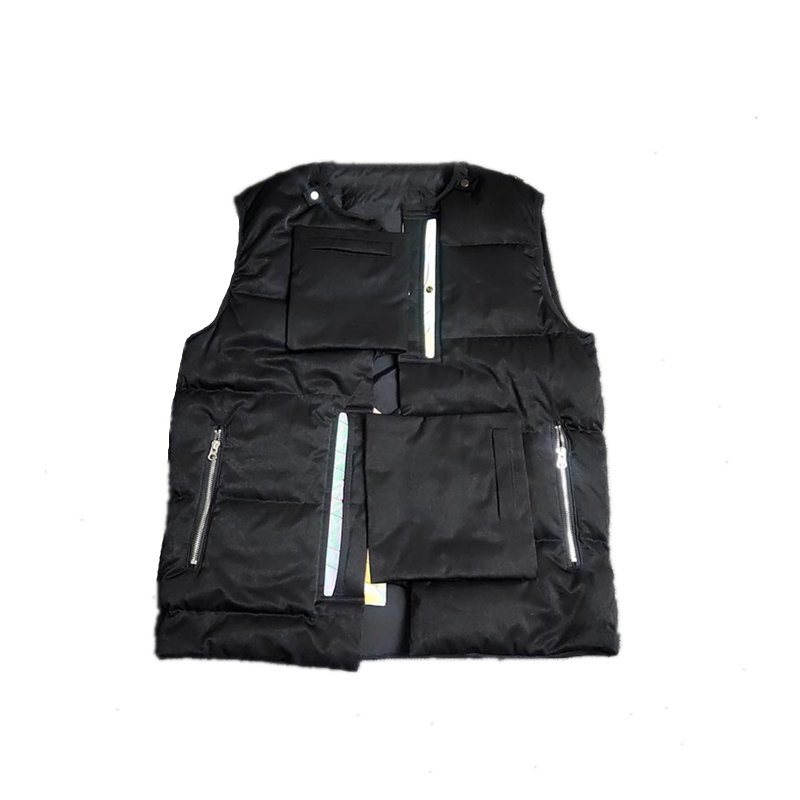 Thickened down vest in autumn and winter Fashion brand tight heater White Multi Pocket thermal outerwear