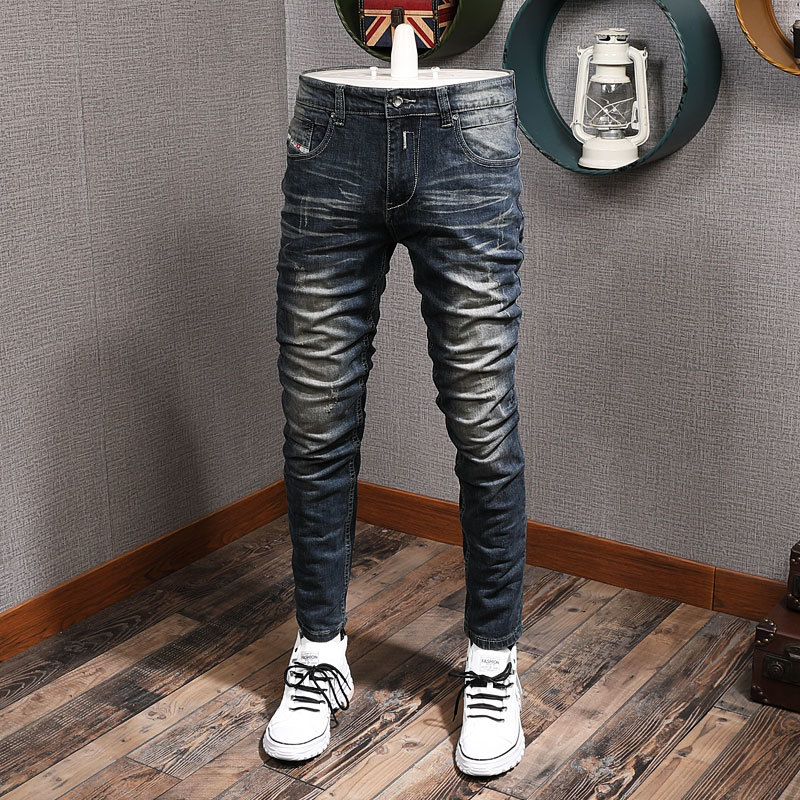2021 New Italian Style Fashion Men Jeans Retro Dark Blue Slim Fit Scratch Ripped Denim Pants Homme Elastic Vintage Designer Long Trousers 0a
2021 New Italian Style Fashion Men Jeans Retro Dark Blue Slim Fit Scratch Ripped Denim Pants Homme Elastic Vintage Designer Long Trousers 0a