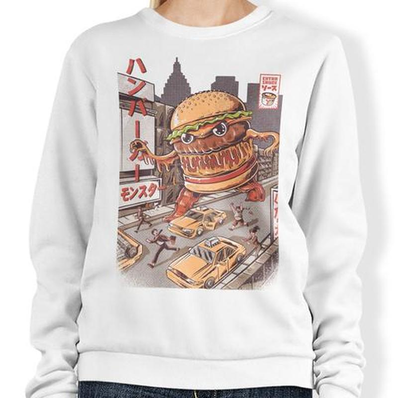 Burger Pattern Men's Hoodless Sweater 3D Printing Visual Impact Top Punk Goth Round Neck High-quality Hoodless Sweater, Black
Burger Pattern Men's Hoodless Sweater 3D Printing Visual Impact Top Punk Goth Round Neck High-quality Hoodless Sweater, Black