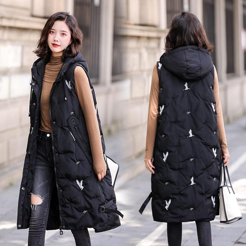 2020 New Autumn and Winter Women's Waistcoat Vest Loose Zipper Sleeveless Hooded Down Cotton Mid-length Coat Embroidery Top y331, Beige
2020 New Autumn and Winter Women's Waistcoat Vest Loose Zipper Sleeveless Hooded Down Cotton Mid-length Coat Embroidery Top y331, Beige