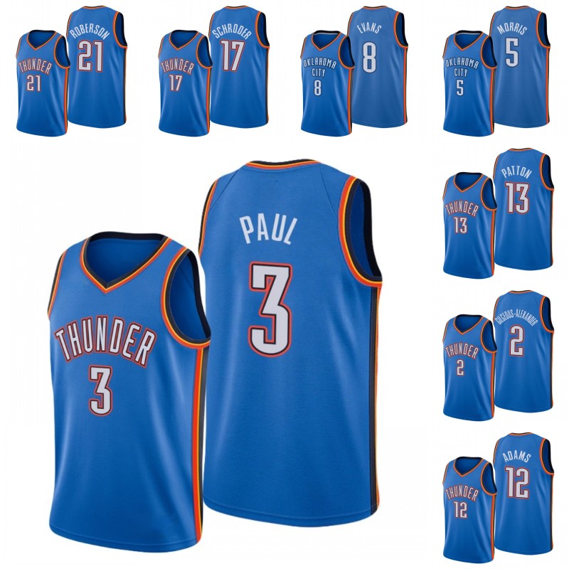 Oklahoma City Thunder Men Andre Roberson Dennis Schroder Jawun Evans Markieff Morris Chris Paul Paul George Jersey