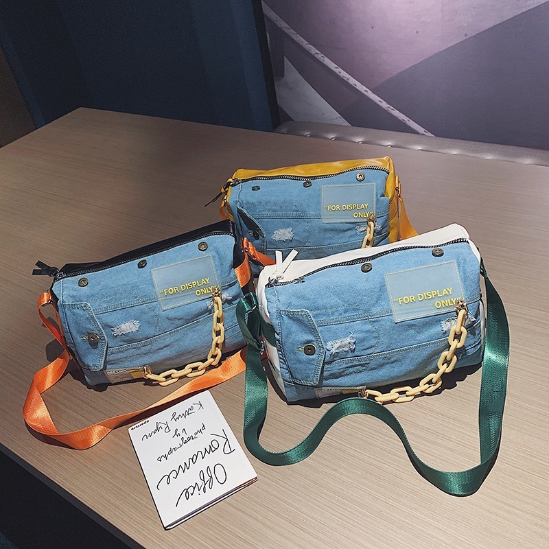Fashion Oxford Travel Bag Womenmen Hand Luggage Bags Case Big Travel Duffle Weekend Bag Malefemale Denim Patchwork Gym Bags LJ201222