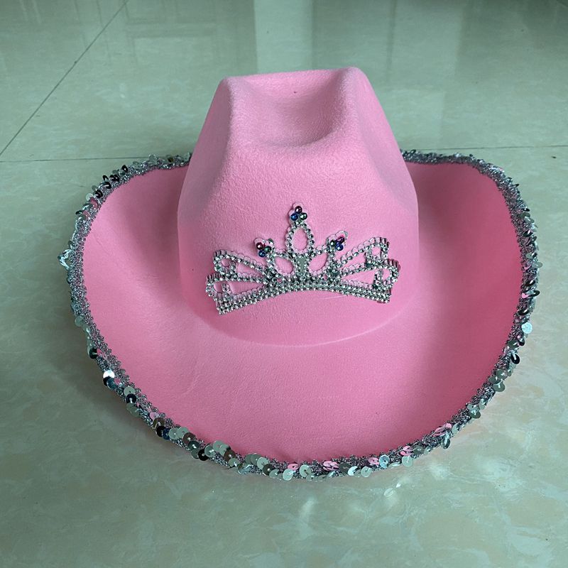 Pink Tiara Cowgirl Hat for Women Girls Wide Brim Fedora Cowboy Cap Western Style Holiday Cosplay Party Hats
Pink Tiara Cowgirl Hat for Women Girls Wide Brim Fedora Cowboy Cap Western Style Holiday Cosplay Party Hats
