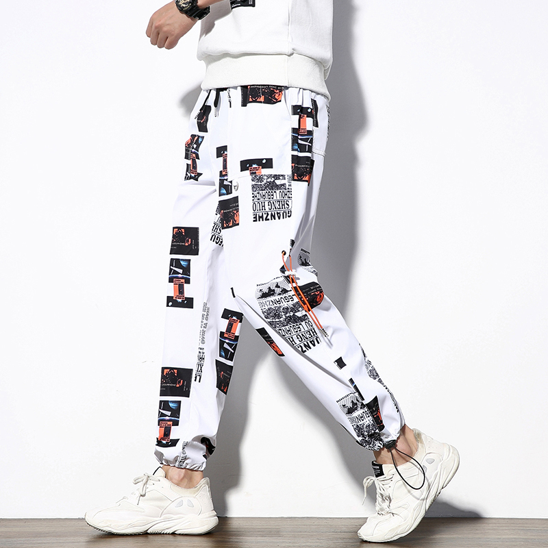 Hip hop Pants Men Loose Joggers Print Streetwear Harem Pants Clothes Ankle length Trousers 201027