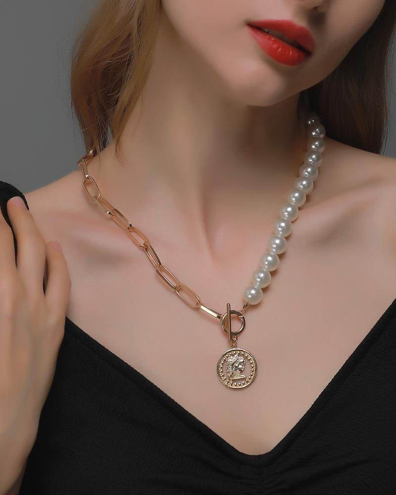 Chokers European Fashion Cross Border Pearl Retro Coin Pendant Women Choker Necklace
Chokers European Fashion Cross Border Pearl Retro Coin Pendant Women Choker Necklace