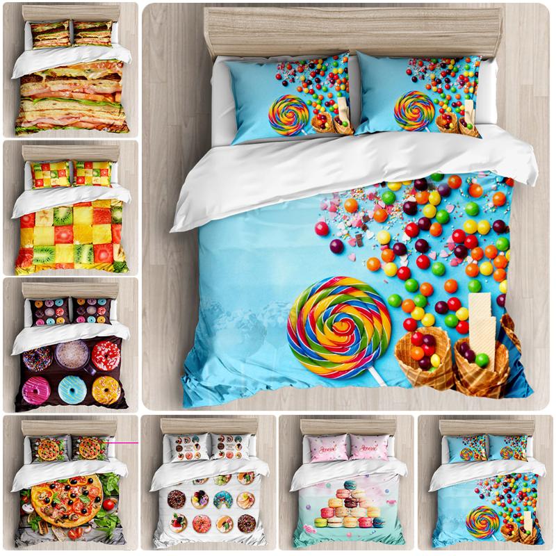 Delicious Bedding Set Soft 3Pcs Duvet Cover for Boys Girls Home Textile Donuts Quilt Cover Single Double Queen King Size, Black 
Delicious Bedding Set Soft 3Pcs Duvet Cover for Boys Girls Home Textile Donuts Quilt Cover Single Double Queen King Size, Black