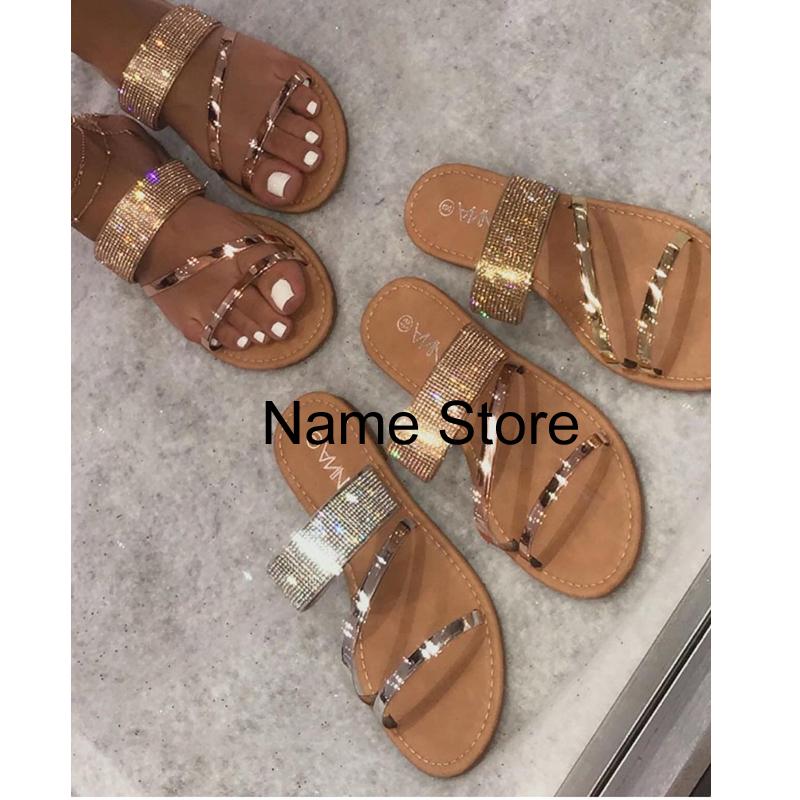 Summer Women Flat Sandals Rhinestone Open Toe Slippers Solid Color Fashion Beach Women's Shoes Plus Size 42, Silver
Summer Women Flat Sandals Rhinestone Open Toe Slippers Solid Color Fashion Beach Women's Shoes Plus Size 42, Silver