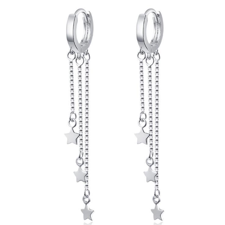 Korean Fashion Elegant 925 Sterling Silver Star Chain Long Tassel Dangle Earrings for Women Girls Lady Party Gift SY1021
Korean Fashion Elegant 925 Sterling Silver Star Chain Long Tassel Dangle Earrings for Women Girls Lady Party Gift SY1021