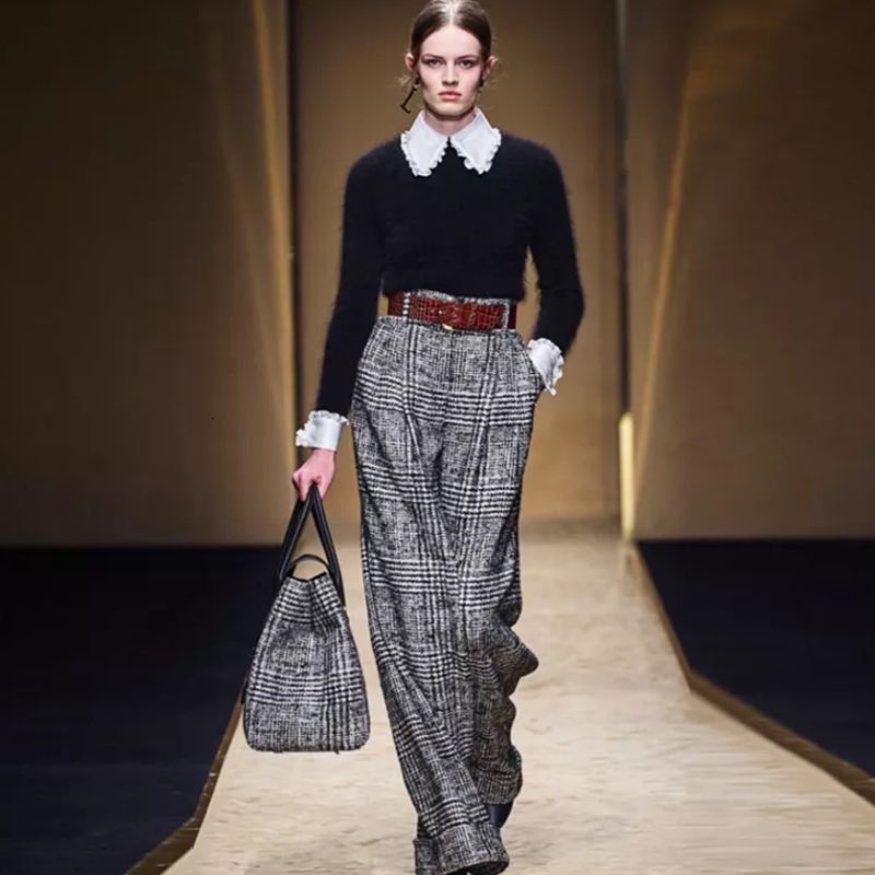 2021 Autumn Runway New Black Style Long Sleeveless Shirt Plaid Belt Wide Leg Pants Three High Quality Female Suit Parts I05k
2021 Autumn Runway New Black Style Long Sleeveless Shirt Plaid Belt Wide Leg Pants Three High Quality Female Suit Parts I05k