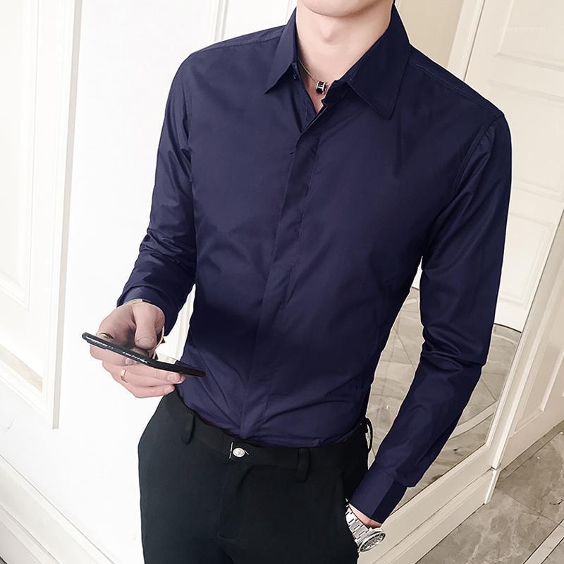 men's shirt Long Sleeve business casual shirt men button Slim Fit fashions solid mens dress shirts tuxedo male1, Black
men's shirt Long Sleeve business casual shirt men button Slim Fit fashions solid mens dress shirts tuxedo male1, Black