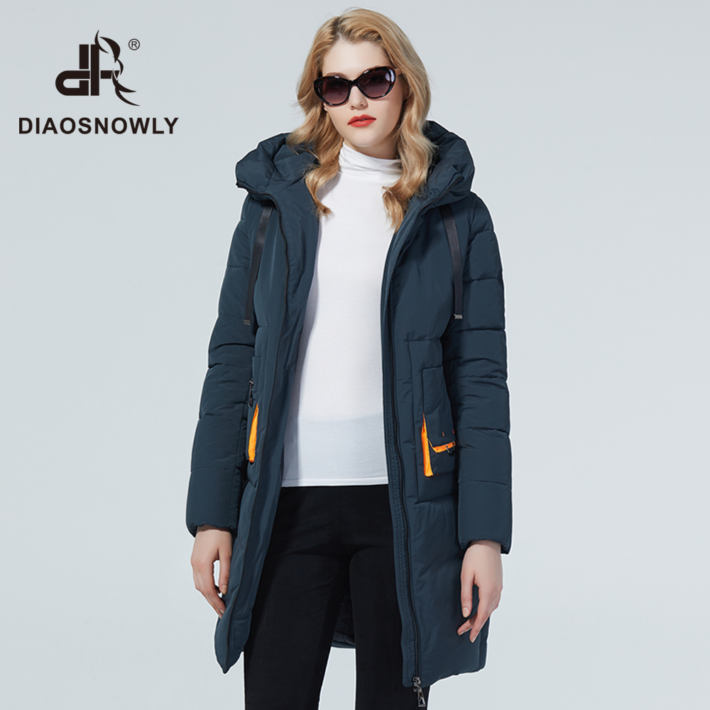 Diaosnowly Fashionable Winter Jacket Women Thick Hooded Warm Outwear Coats Long For Women Female Winter Clothes Women Fashion Woman 201210