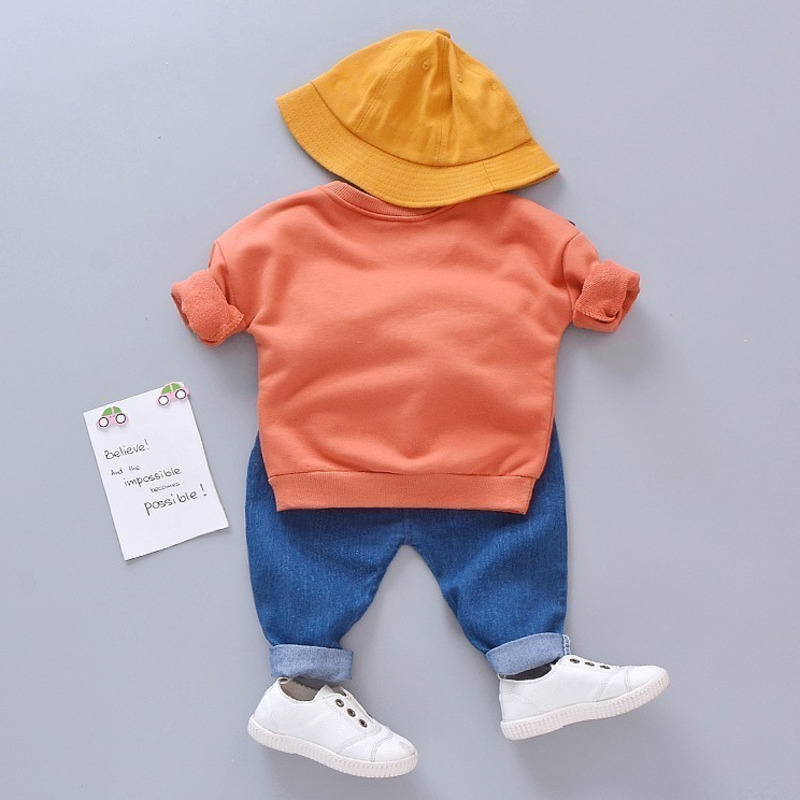 Spring Autumn Children Girls Cotton Clothing Sets Fashion Baby Boys Clothes T Shirt Pants 2Pcs/set New Kids Casual TracksuitsX1019