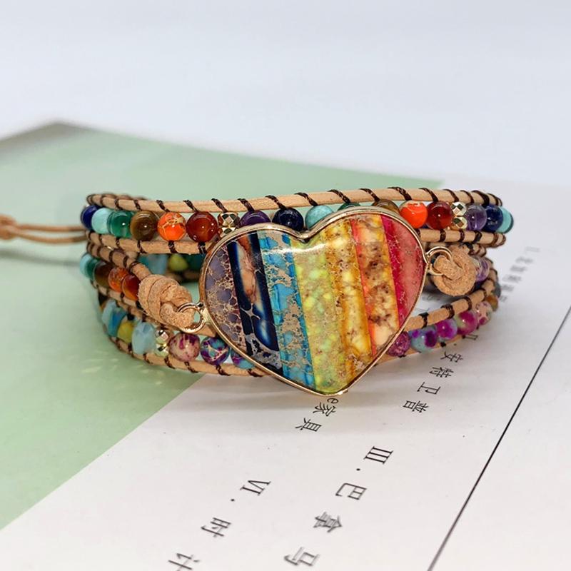Charm Bracelets Natural Stone Rainbow Heart Couple Bracelet Boho 2021 Hand Woven Multilayer Beaded Bangles Good Friends Fashion Jewelry
Charm Bracelets Natural Stone Rainbow Heart Couple Bracelet Boho 2021 Hand Woven Multilayer Beaded Bangles Good Friends Fashion Jewelry