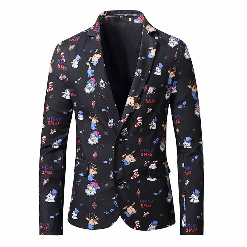 Brand Men' Slim Suits Christmas 3D Printed Jacket Men' Autumn And Winter Fashion Casual Christmas Printing Long Sleeve Suit, Black
Brand Men' Slim Suits Christmas 3D Printed Jacket Men' Autumn And Winter Fashion Casual Christmas Printing Long Sleeve Suit, Black