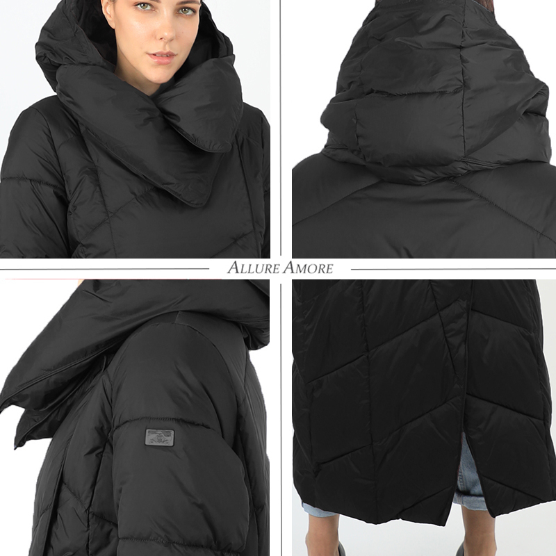 new cotton women's down jacket long parka outwear north with hood warm puffer quilted coat face female plus size montcler 201029