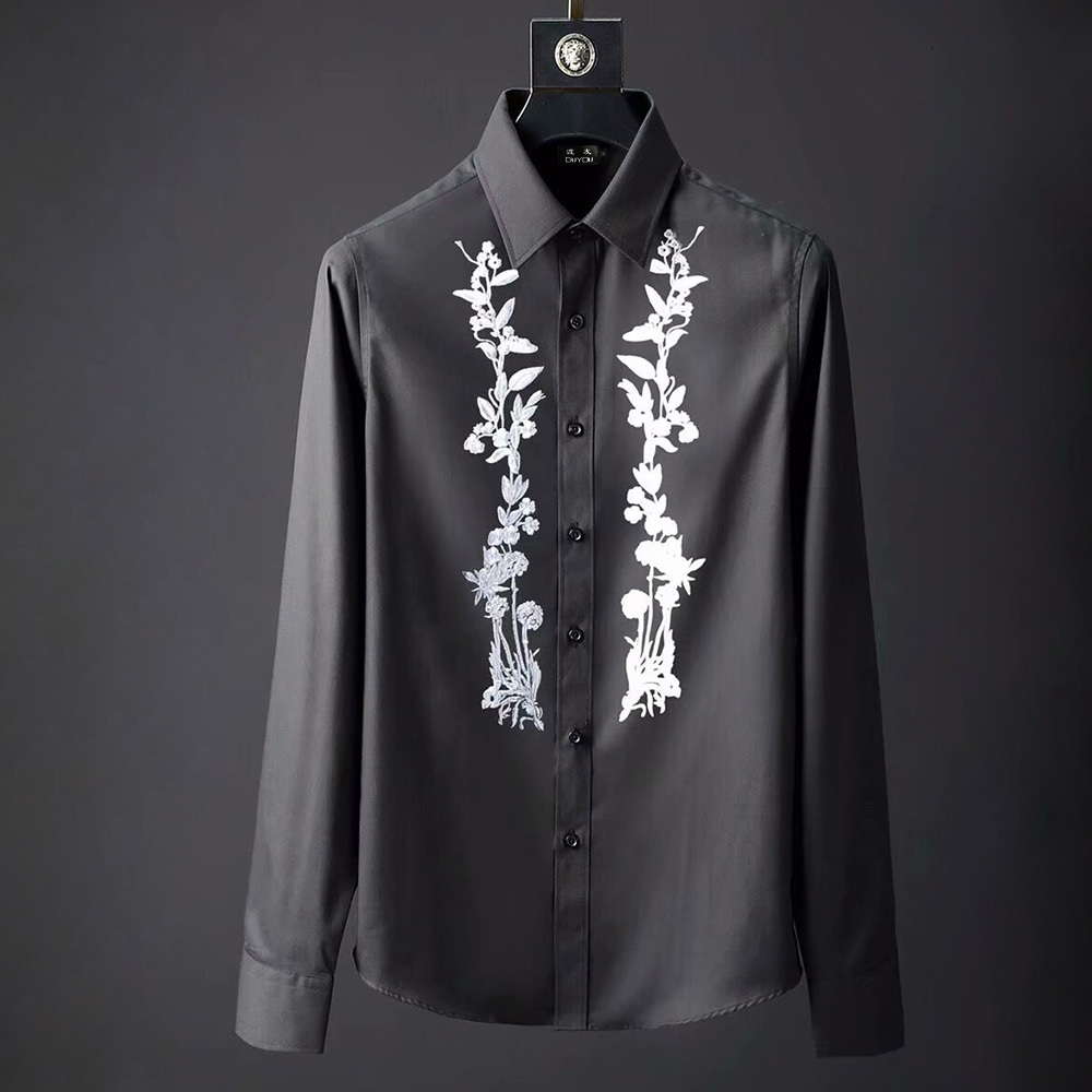 100% Cotton Embroidery Flower Shirt Men Casual Long Sleeve Mens High Quality Slim Fit Dress Shirts Dy2101 81qo, Black
100% Cotton Embroidery Flower Shirt Men Casual Long Sleeve Mens High Quality Slim Fit Dress Shirts Dy2101 81qo, Black