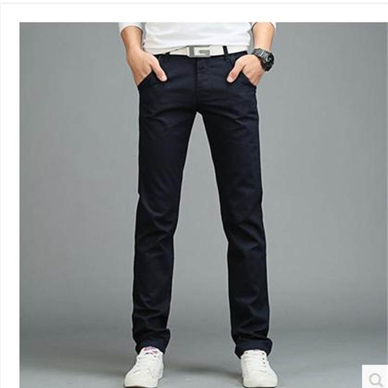 summer high quality pure cotton men's casual youth thin straight cultivate one's morality pants 7 Color 201128