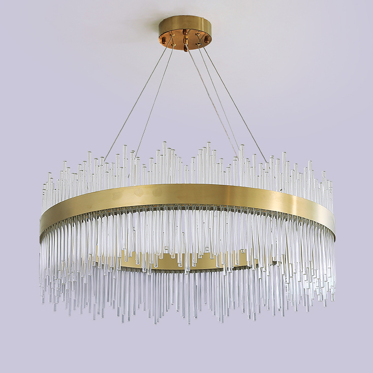 Modern Crystal Chandelier LED Light American Round Chandeliers Lights Fixture Restaurant Lobby Hall Living Room Bedroom Home Indoor Lighting