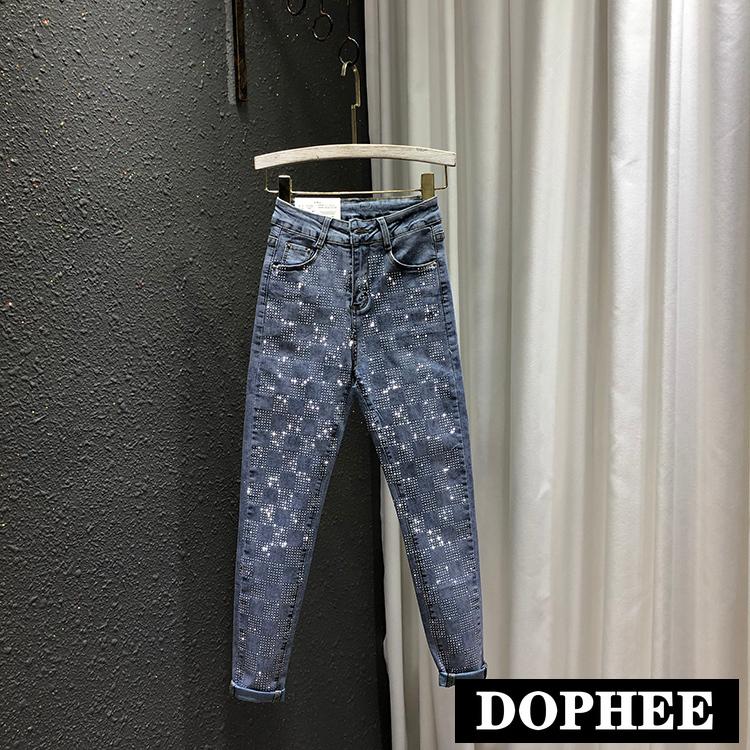 Women Jeans 2020 Spring New High-Waist Slim-Fit Straight-Cut Rhinestone Skinny Pencil Denim Pants Women's Jeans Spodnie Damskie, Blue
Women Jeans 2020 Spring New High-Waist Slim-Fit Straight-Cut Rhinestone Skinny Pencil Denim Pants Women's Jeans Spodnie Damskie, Blue