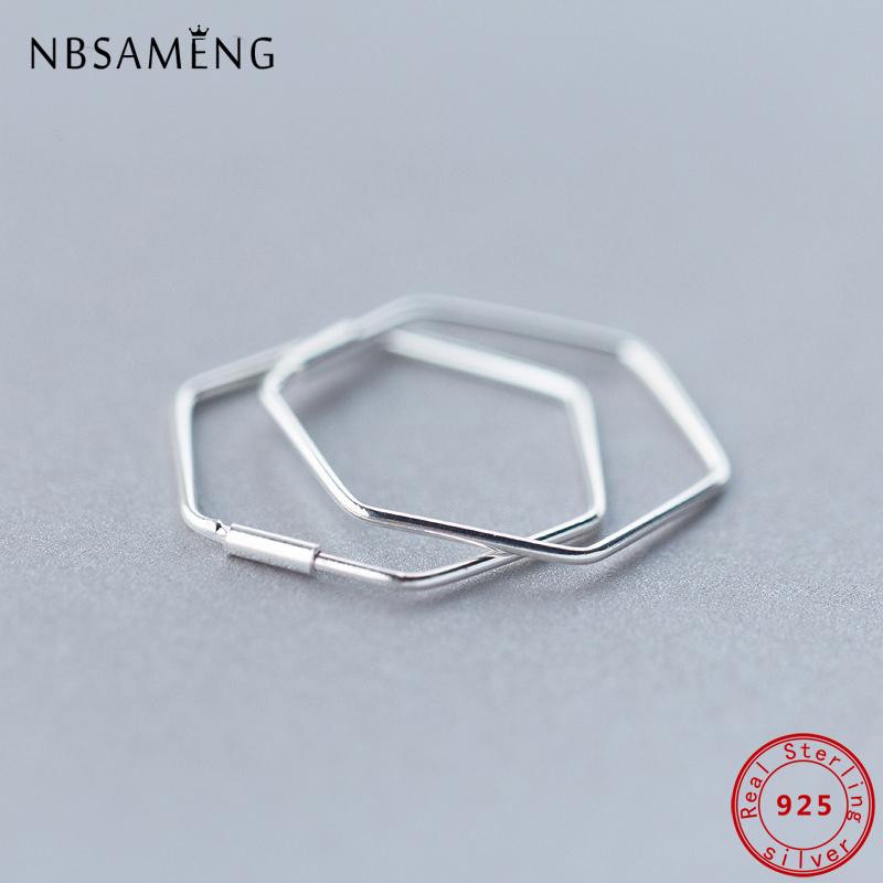 NBSAMENG 100% 925 Sterling Silver Tiny 2.3*2.3cm Geometry Hoop Hexagon Stud Earrings For Women Jewelry Gift Prevent Allergy
NBSAMENG 100% 925 Sterling Silver Tiny 2.3*2.3cm Geometry Hoop Hexagon Stud Earrings For Women Jewelry Gift Prevent Allergy
