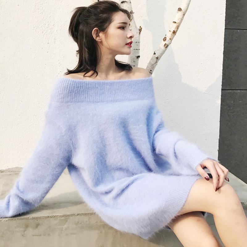 Autumn and winter new shoulder sexy mink cashmere sweater women's long loose knit dress fluffy JNS007, 001
Autumn and winter new shoulder sexy mink cashmere sweater women's long loose knit dress fluffy JNS007, 001