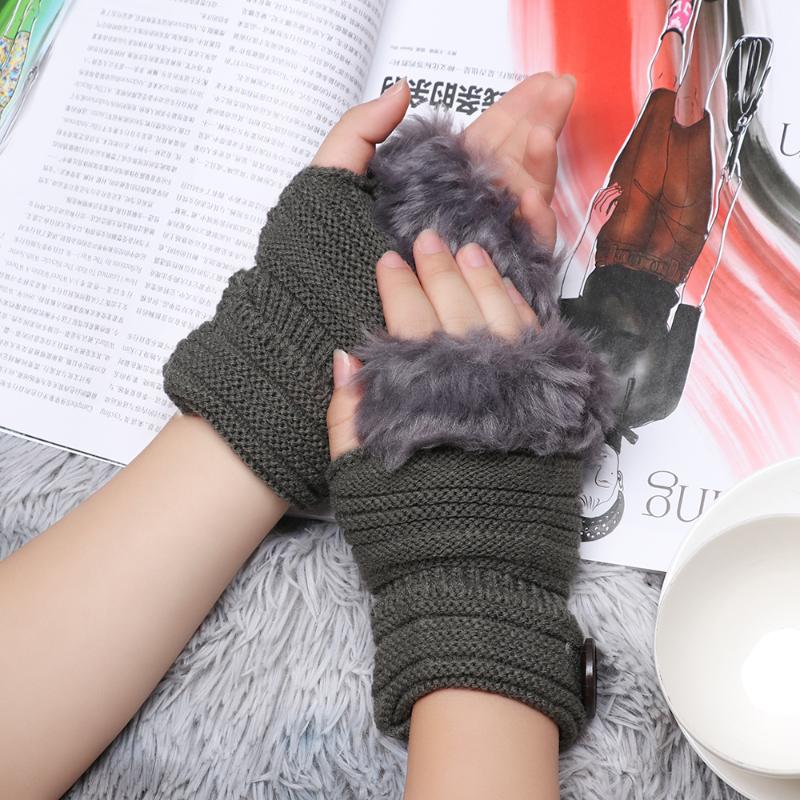 New Winter Gloves Women Faux Fur Knitted Gloves Thick Warm Fingerless Knitting Mittens Elastic Soft Arm Warmers
New Winter Gloves Women Faux Fur Knitted Gloves Thick Warm Fingerless Knitting Mittens Elastic Soft Arm Warmers