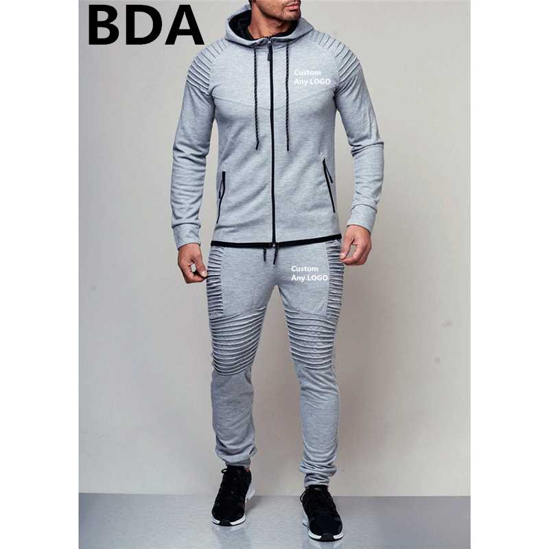 BDA Man Custom Any Sweatshrts Men's Sport Hoodies Sets Unisex Spring Suits Outerwear Zipper Fleece Male Coats Tracksuits 201123