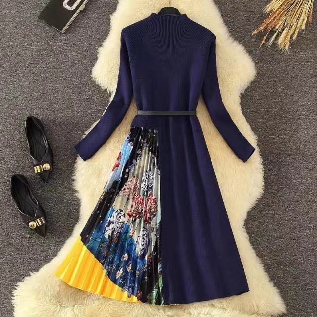 2021 New Merchall Winter Fashion Designer Spring Autumn Women' Sashes Knitting Long Sleeve Patchwork Pleated Es Agwr, Blue
2021 New Merchall Winter Fashion Designer Spring Autumn Women' Sashes Knitting Long Sleeve Patchwork Pleated Es Agwr, Blue