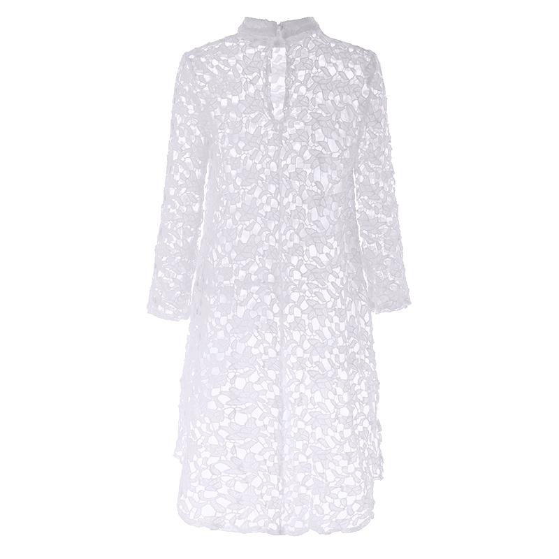 VONDA Summer Tunic Women White Lace Irregular Hem Hollow Tops Sexy Blouse Beach Blusas Casual Shirts Plus Size T200502