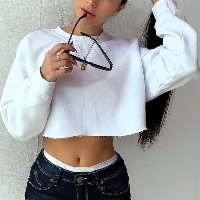Sweatshirt Pullover Solid Crop Tops Hoodie Harajuku Sweatshirts Clothes Short Jumpers, White
Sweatshirt Pullover Solid Crop Tops Hoodie Harajuku Sweatshirts Clothes Short Jumpers, White