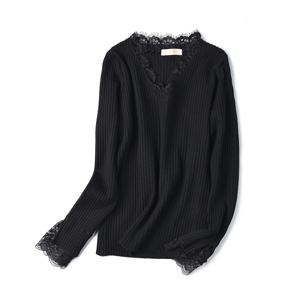 2021 New v Neck Lace Rib Women Basic Long Sleeve Pullover Jumper Tops Soft Female Autumn Winter Knitted Sweater G7bp, Sky blue
2021 New v Neck Lace Rib Women Basic Long Sleeve Pullover Jumper Tops Soft Female Autumn Winter Knitted Sweater G7bp, Sky blue