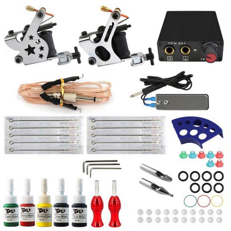 Tattoo Machine Kit Set 2 Coils Guns 5 Colors Black Pigment Sets Power Tattoo Beginner Grips Kits Permanent Makeup
Tattoo Machine Kit Set 2 Coils Guns 5 Colors Black Pigment Sets Power Tattoo Beginner Grips Kits Permanent Makeup