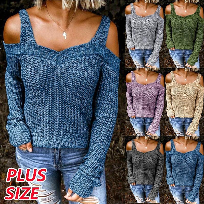 Womens Sweaters Sexy Off Shoulder Solid Color Knitted Sweaters Casual Long Sleeve Autumn Winter Knit Loose Pullover Sweater Tops, Khaki
Womens Sweaters Sexy Off Shoulder Solid Color Knitted Sweaters Casual Long Sleeve Autumn Winter Knit Loose Pullover Sweater Tops, Khaki