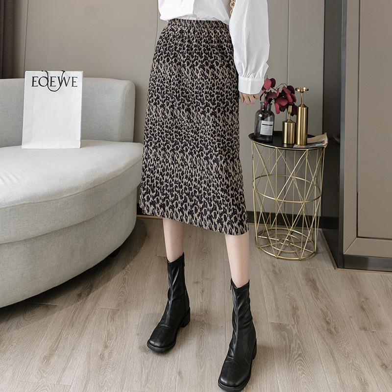 2020 New Autumn and Winter Elegant Women' Skirts Retro Casual Elastic Waist Ladies Leopard Print Skirt Slit Midi Skirt Female
2020 New Autumn and Winter Elegant Women' Skirts Retro Casual Elastic Waist Ladies Leopard Print Skirt Slit Midi Skirt Female