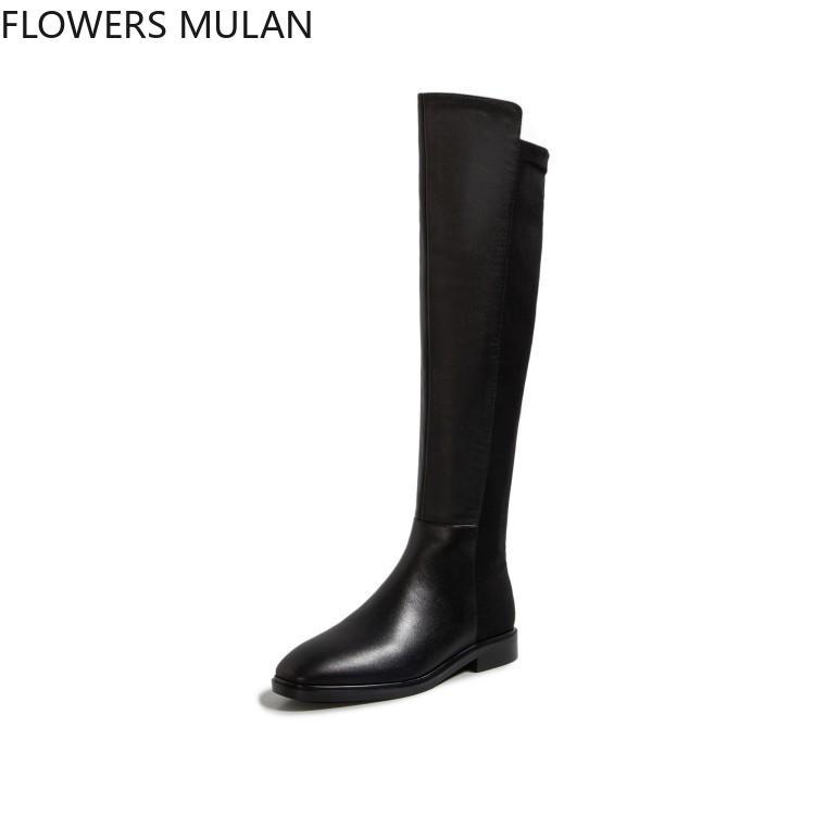 2020 Shoe for Woman Black Suede Leather Patchwork Winter Boots Women Knee High Round Toe Low Heels Botas De Mujer Slip On Shoes, As shown
2020 Shoe for Woman Black Suede Leather Patchwork Winter Boots Women Knee High Round Toe Low Heels Botas De Mujer Slip On Shoes, As shown